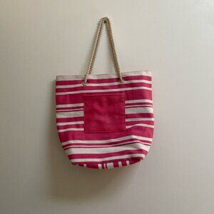 FREE Nautical Pink Beach Tote Bag with Rope Straps